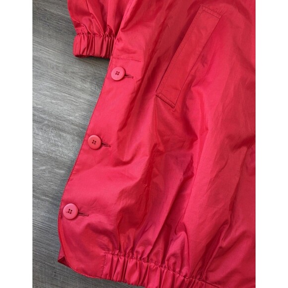 Alorna Vintage Red Windbreaker Balloon Jacket Plus Size 16 Oversized Mid Length - Picture 6 of 7